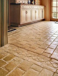 Stone floor in the kitchen