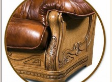 Leather sofa with hardwood frame