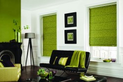 green roman curtains