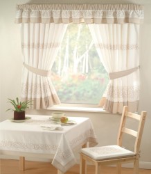 light color curtains in the kitchen