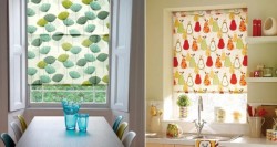 bright curtains in the kitchen