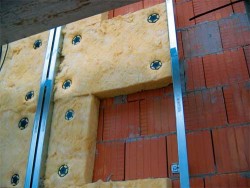 wall insulation of the house with mineral wool