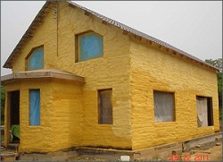insulation of the walls of the house with polyurethane foam 2