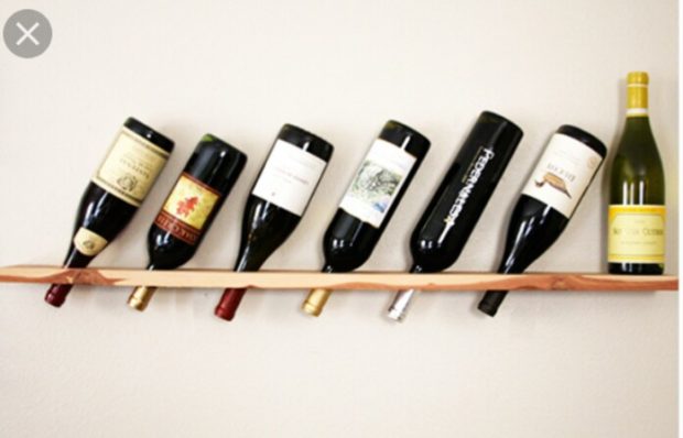 wooden wine shelf
