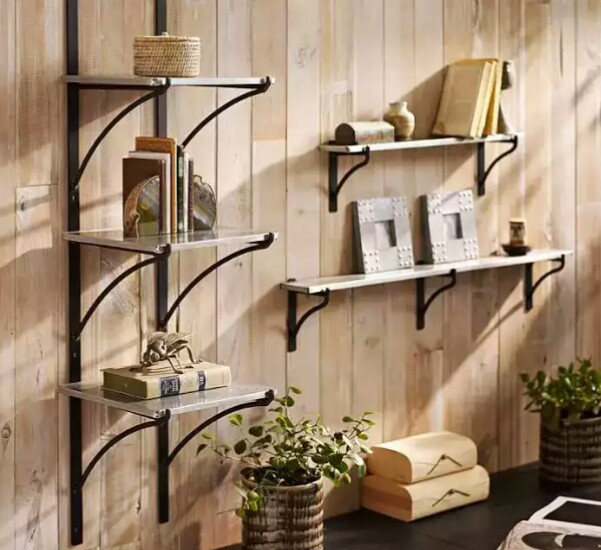 wood + metal shelf