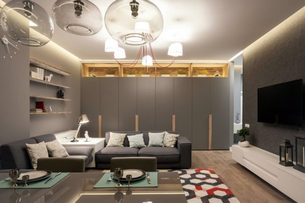7 patarimai, kaip suprojektuoti didelį kambarį bute + interjero nuotraukos