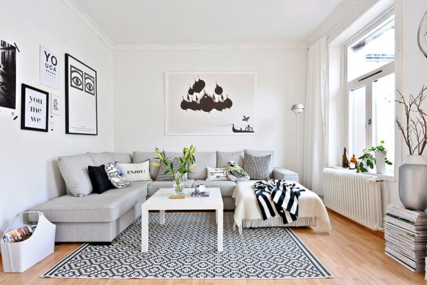 Gaya Scandinavia di pedalaman sebuah apartmen dan sebuah rumah: 9 tips untuk mengatur + foto