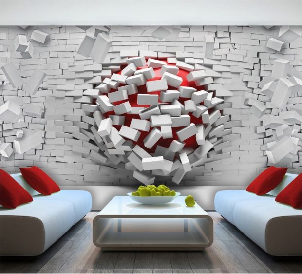 3D-väggmålning i interiören: 8 tips för att välja och använda + foto