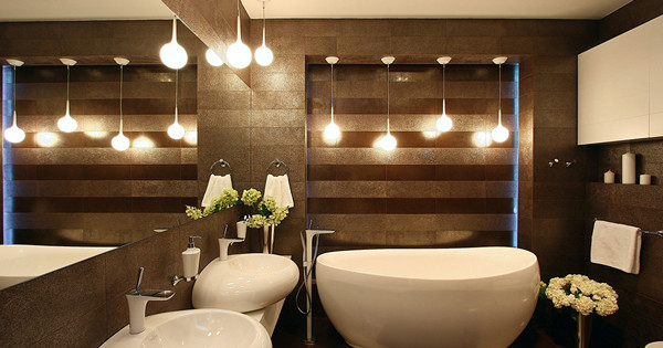 9 tip til belysning af badeværelset: design, valg af inventar