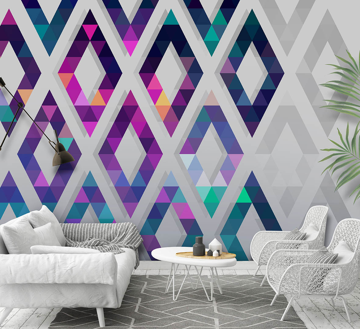 Wallpaper with a geometric pattern in the interior: 4 tips for use