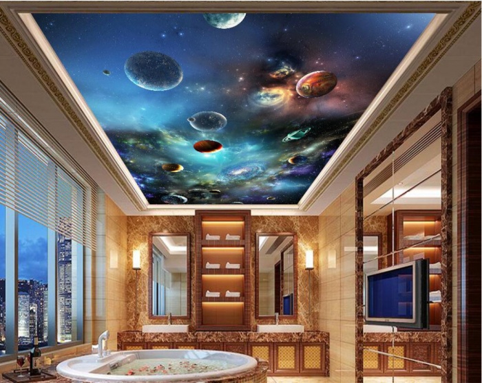 Wall murals on the ceiling: 5 tips for choosing and sticking