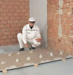penjajaran dinding dengan drywall tanpa frameless